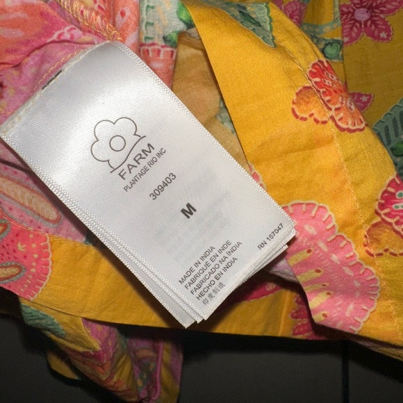 FARM RIO Macaw Bloom Crop Cotton Shirt Size Medium - Picture 6 of 8